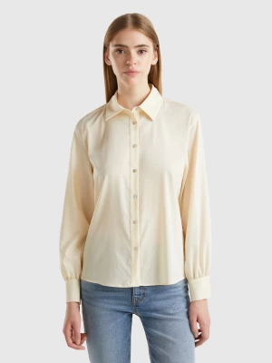 Benetton, Flowy Stretch Shirt, size XL, Creamy White, Women United Colors of Benetton