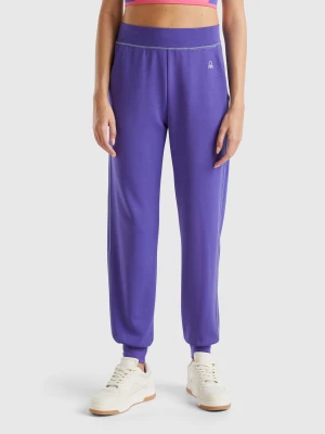 Benetton, Flowy Stretch Trousers, size XS, Violet, Women United Colors of Benetton