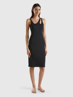 Benetton, Form-fitting Cut Out Dress, size M, Black, Women United Colors of Benetton