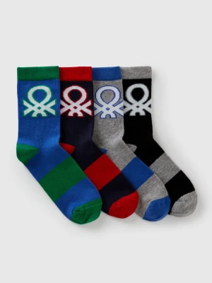 Benetton, Four Pairs Of Patterned Socks, Size: 39-41, Multi-color, Kids United Colors of Benetton