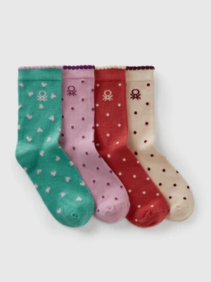 Benetton, Four Pairs Of Patterned Socks, Size: 39-41, Multi-color, Kids United Colors of Benetton