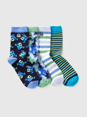 Benetton, Four Pairs Of Patterned Socks, Size: 39-41, Multi-color, Kids United Colors of Benetton