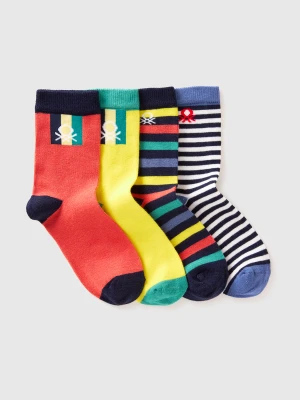 Benetton, Four Pairs Of Patterned Socks, Size: 39-41, Multi-color, Kids United Colors of Benetton