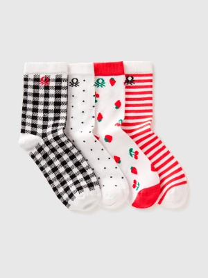 Benetton, Four Pairs Of Patterned Socks, Size: 39-41, Multi-color, Kids United Colors of Benetton