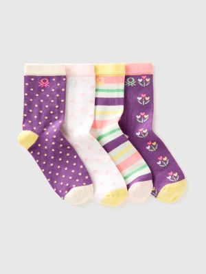 Benetton, Four Pairs Of Patterned Socks, Size: 39-41, Multi-color, Kids United Colors of Benetton