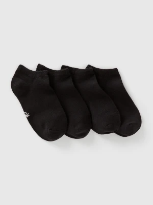 Benetton, Four Pairs Of Short Socks, Size: 35-38, Black, Kids United Colors of Benetton