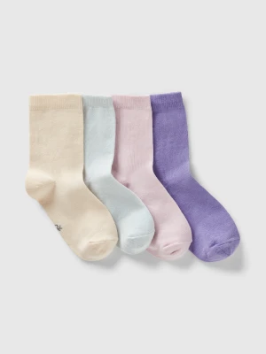 Benetton, Four Pairs Of Socks In Stretch Cotton, size 35-38, Multi-color, Kids United Colors of Benetton