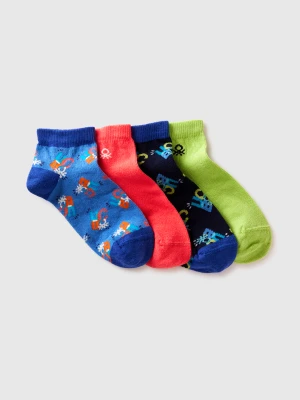 Benetton, Four Patterned Short Socks, Size: 39-41, Multi-color, Kids United Colors of Benetton