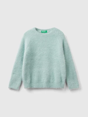 Benetton, Furry Yarn Sweater, Size: 116, Aqua, Kids United Colors of Benetton
