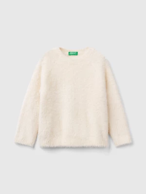 Benetton, Furry Yarn Sweater, size 116, Creamy White, Kids United Colors of Benetton