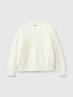 Benetton, Furry Yarn Sweater, size 2XL, Creamy White, Kids United Colors of Benetton