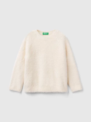 Benetton, Furry Yarn Sweater, size 82, Creamy White, Kids United Colors of Benetton