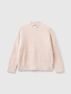 Benetton, Furry Yarn Sweater, size L, Soft Pink, Kids United Colors of Benetton