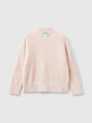 Benetton, Furry Yarn Sweater, size S, Soft Pink, Kids United Colors of Benetton