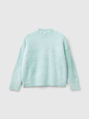 Benetton, Furry Yarn Sweater, Size: XL, Aqua, Kids United Colors of Benetton