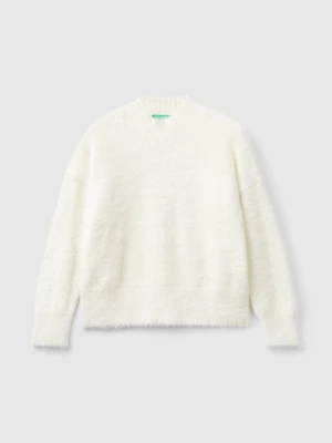 Benetton, Furry Yarn Sweater, size XL, Creamy White, Kids United Colors of Benetton