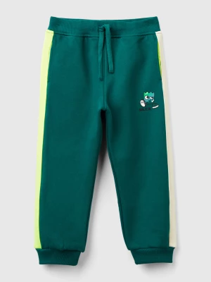 Benetton, Gamer Joggers In Cotton Blend, size 104, Dark Green, Kids United Colors of Benetton