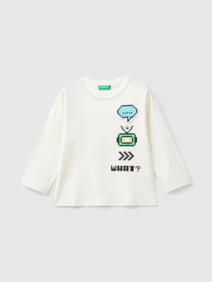 Benetton, Gamer T-shirt With Applique, size 104, Creamy White, Kids United Colors of Benetton