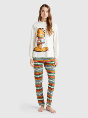 Benetton, Garfield ©2024 By Paws, Inc. Long Pyjamas, size XXS, Creamy White, Women United Colors of Benetton