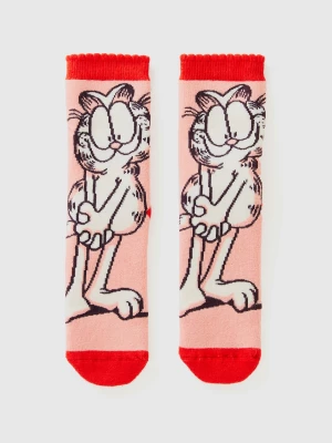 Benetton, Garfield Non-slip Socks ©2024 By Paws, Inc., size 20-24, Pink, Kids United Colors of Benetton