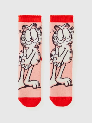 Benetton, Garfield Non-slip Socks ©2024 By Paws, Inc., size 39-41, Pink, Kids United Colors of Benetton