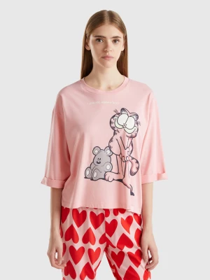 Benetton, Garfield T-shirt ©2024 By Paws, Inc., size XXS, Pink, Women United Colors of Benetton