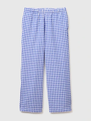Benetton, Gingham Check Trousers, Size: XXS, Blue, Women United Colors of Benetton