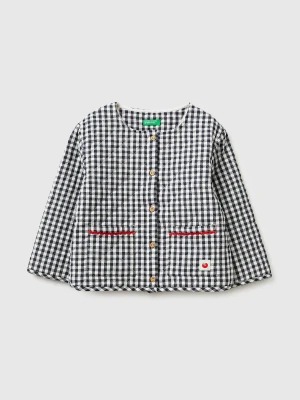 Benetton, Gingham Jacket, Size: 116, Dark Gray, Kids United Colors of Benetton