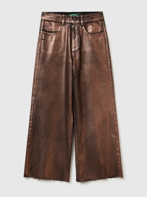 Benetton, Glossy Look Jeans, Size: 32, Brown, Women United Colors of Benetton