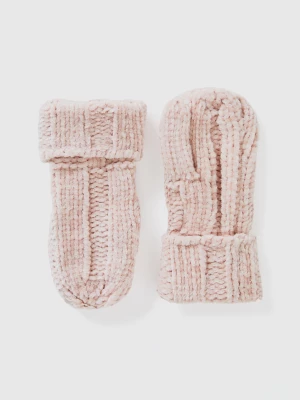 Benetton, Gloves In Chenille, size 104-116, Soft Pink, Kids United Colors of Benetton