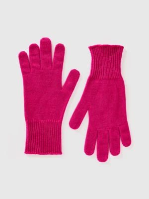 Benetton, Gloves In Pure Merino Wool, size OS, Cyclamen, Women United Colors of Benetton