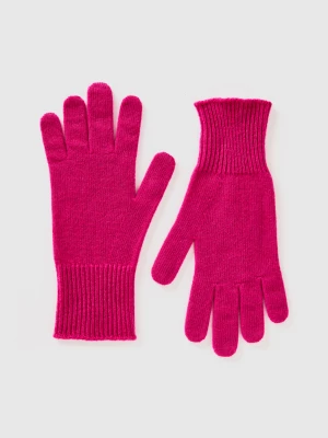 Benetton, Gloves In Pure Merino Wool, size OS, Cyclamen, Women United Colors of Benetton