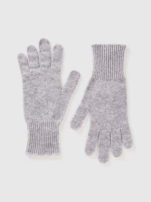 Benetton, Gloves In Pure Merino Wool, size OS, Light Gray, Women United Colors of Benetton