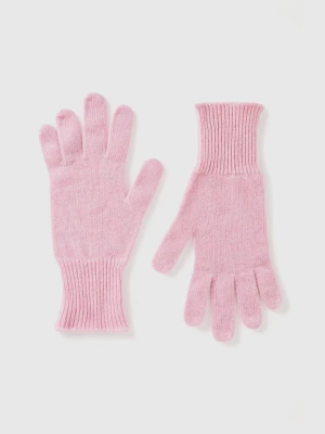 Benetton, Gloves In Pure Merino Wool, size OS, Pink, Women United Colors of Benetton