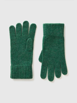 Benetton, Gloves In Pure Virgin Wool, size L, Green, Men United Colors of Benetton