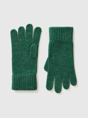 Benetton, Gloves In Pure Virgin Wool, size L, Green, Men United Colors of Benetton