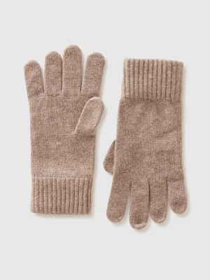 Benetton, Gloves In Pure Virgin Wool, Size: S, Dove Gray, Men United Colors of Benetton