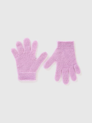 Benetton, Gloves In Stretch Wool Blend, size 104-116, Lilac, Kids United Colors of Benetton
