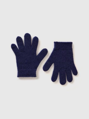 Benetton, Gloves In Stretch Wool Blend, size 82-98, Dark Blue, Kids United Colors of Benetton