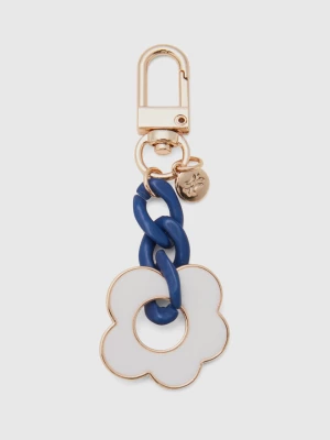 Benetton, Gold And Blue Keychain With Flower Pendant, size OS, Blue, Women United Colors of Benetton