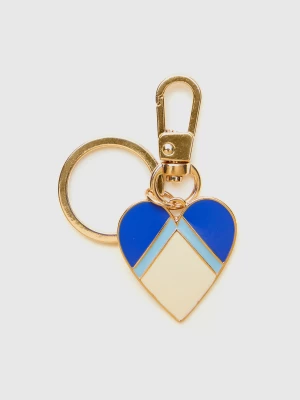 Benetton, Gold Keychain With Heart Pendant, size OS, Light Blue, Women United Colors of Benetton