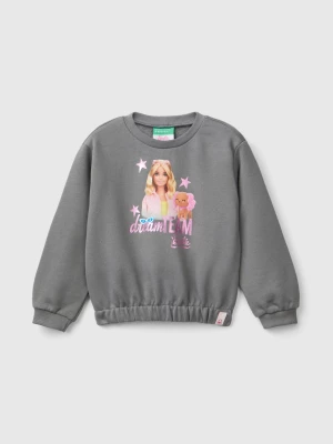 Benetton, Gray Barbie Sweatshirt With Glossy Print, size 116, Dark Gray, Kids United Colors of Benetton