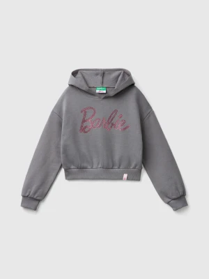 Benetton, Gray Barbie Sweatshirt With Rhinestones, size XL, Dark Gray, Kids United Colors of Benetton