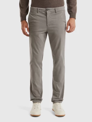 Benetton, Gray Slim Fit Chino, size 42, Gray, Men United Colors of Benetton