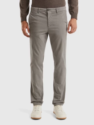 Benetton, Gray Slim Fit Chino, size 52, Gray, Men United Colors of Benetton