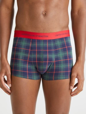 Benetton, Green And Blue Tartan Boxers, Size: XL, Green, Men United Colors of Benetton
