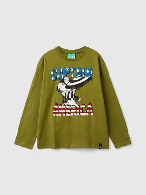 Benetton, Green ©marvel Captain America T-shirt, size 2XL, Green, Kids United Colors of Benetton