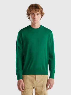 Benetton, Green Sweater In Pure Merino Wool, size L, Green, Men United Colors of Benetton