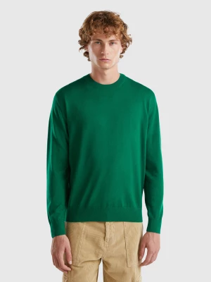 Benetton, Green Sweater In Pure Merino Wool, size M, Green, Men United Colors of Benetton