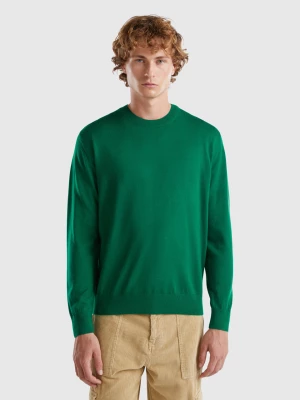 Benetton, Green Sweater In Pure Merino Wool, size XS, Green, Men United Colors of Benetton